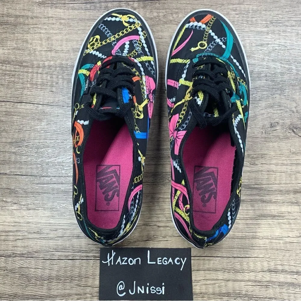 Vans~Women's~Authentic Slim‎ Classic Jewels~Black/Multicolor~Sneakers~Size 7.5